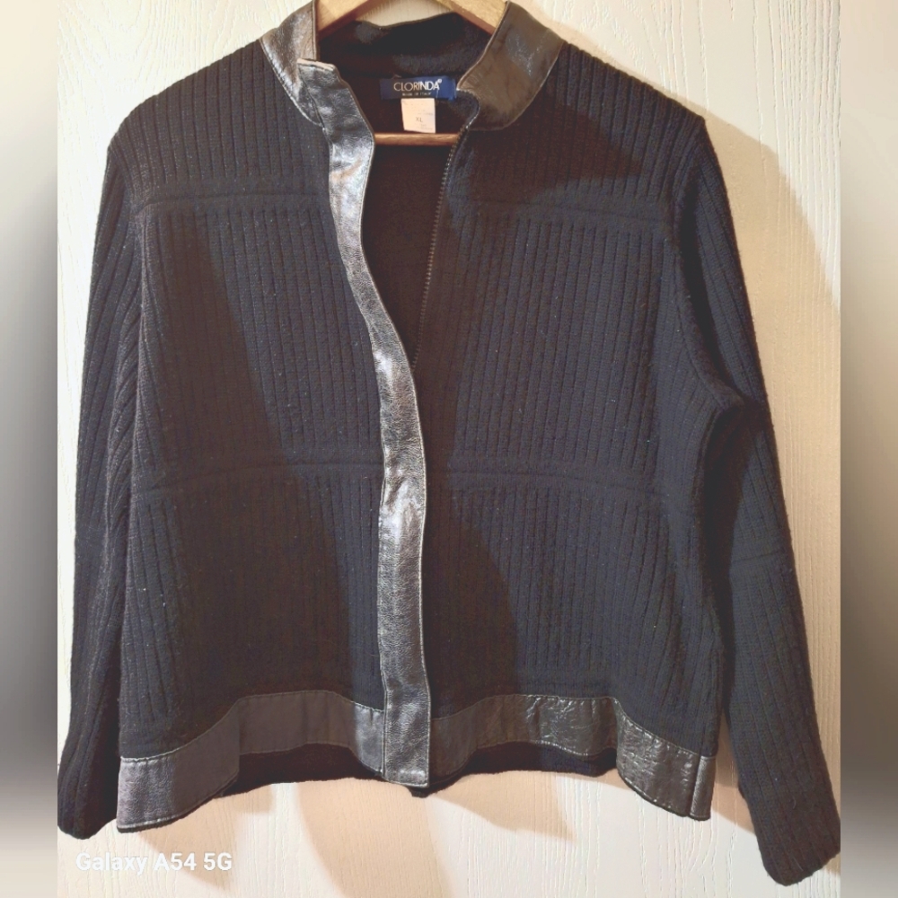 Clorinda made in Italy black  sweater merino wool szXL